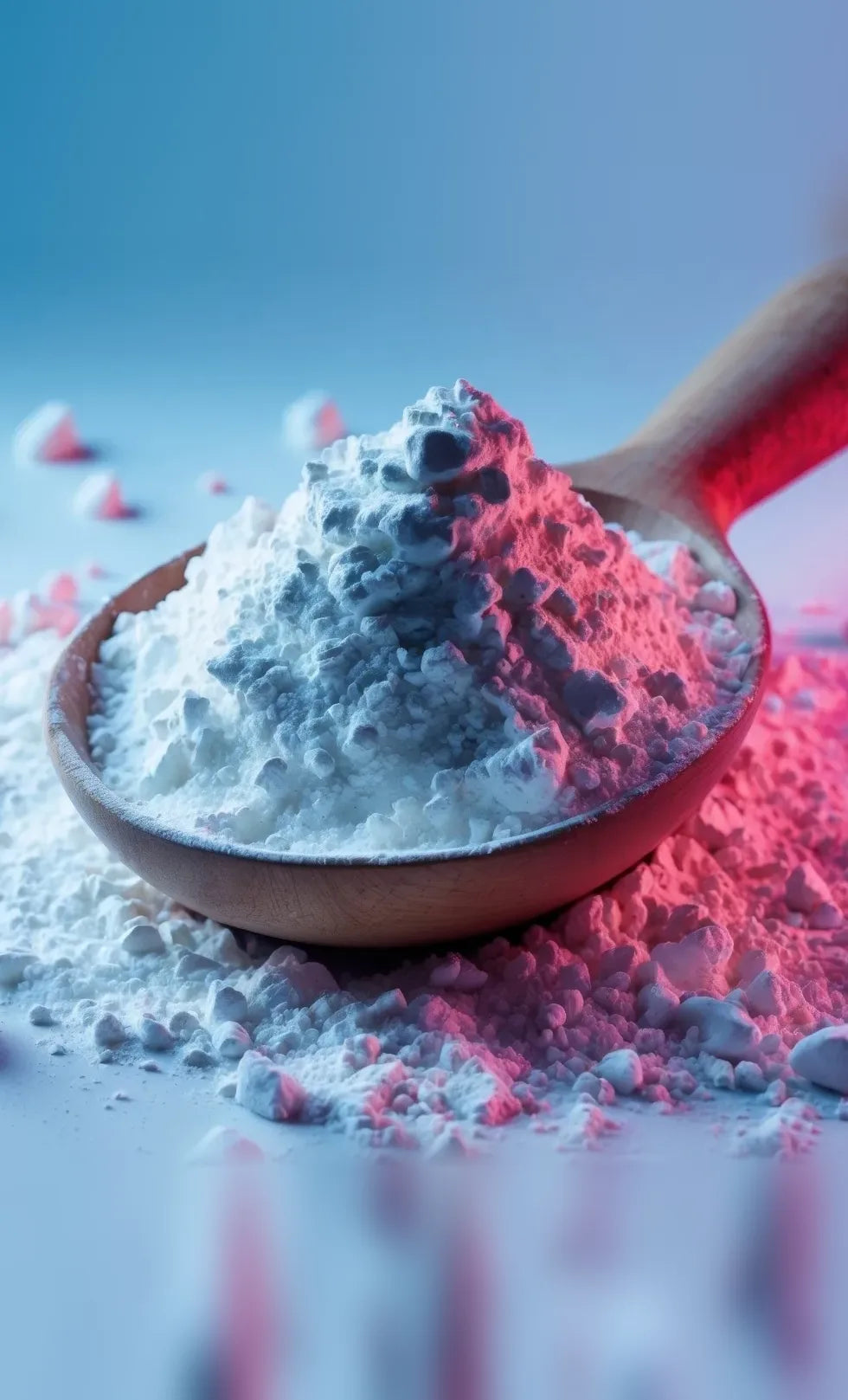 L-Tyrosine powder in a wooden scoop