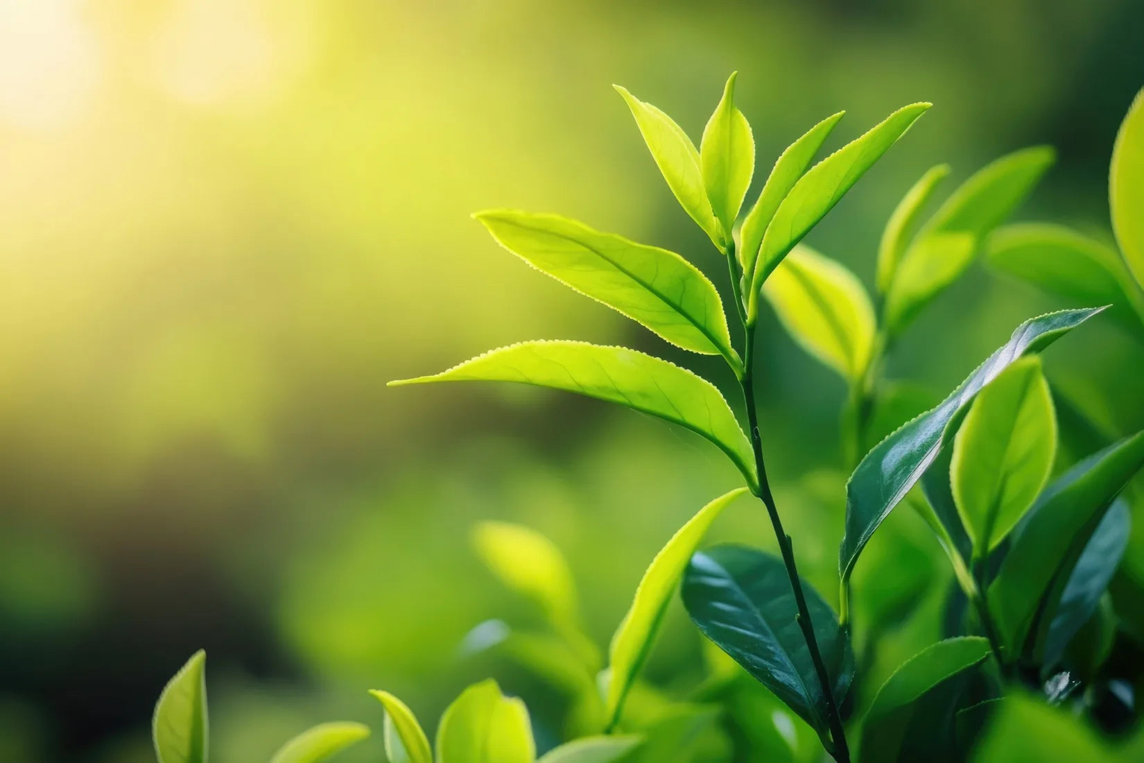 Green tea leaves